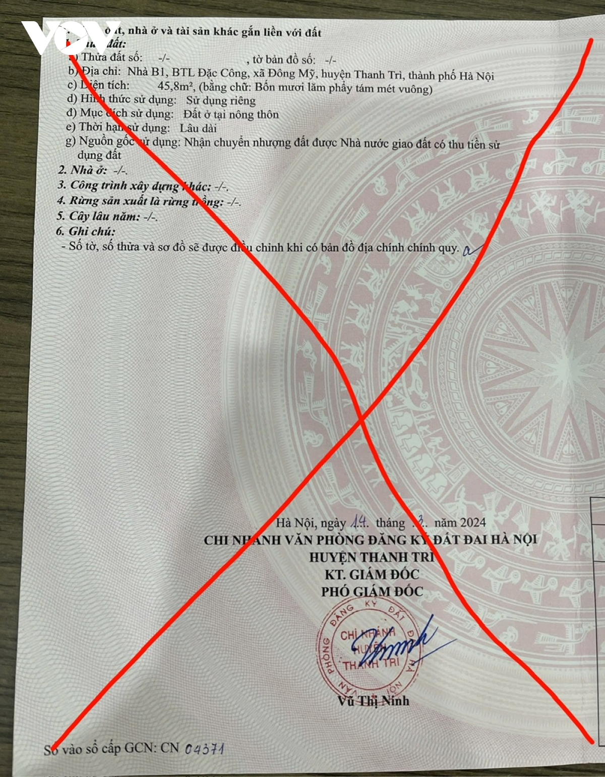 Hà Nội xuất hiện sổ đỏ giả với thủ đoạn vô cùng tinh vi